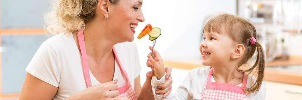 Mother and daughter eating lunch in Greeley, CO