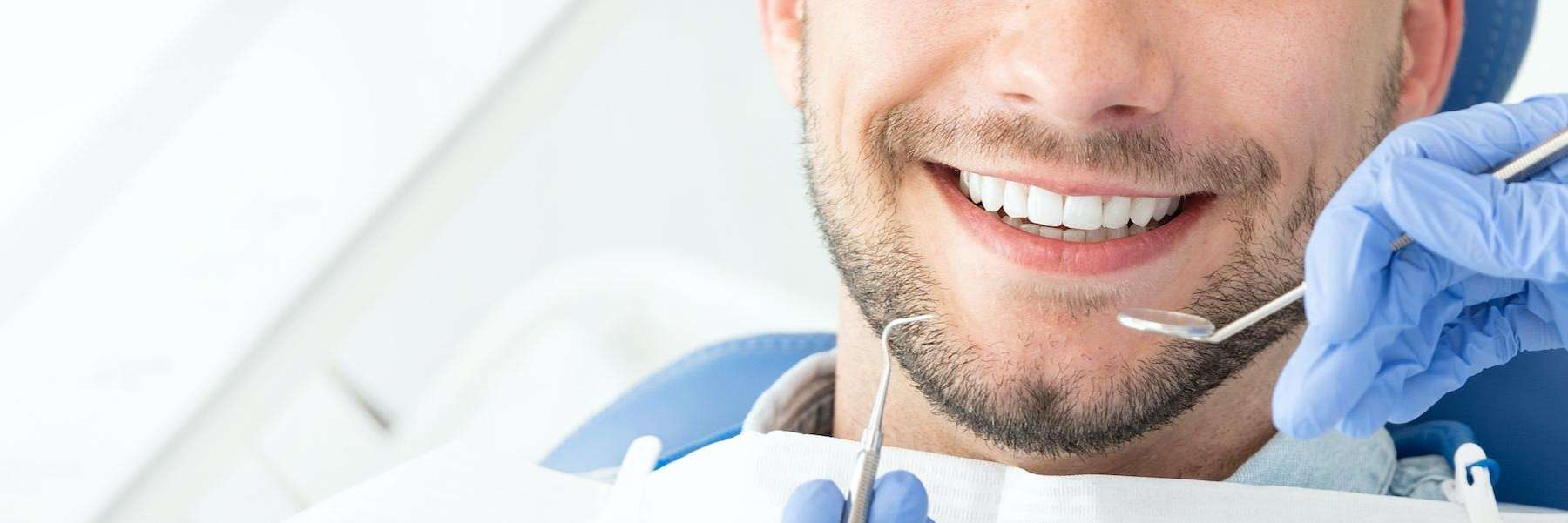 A man getting a dental exam